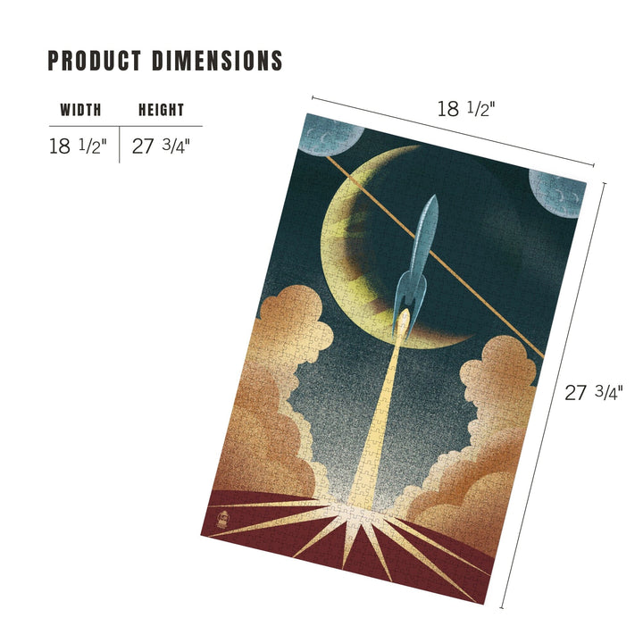 Rocket, Lithograph, Jigsaw Puzzle Puzzle Lantern Press 