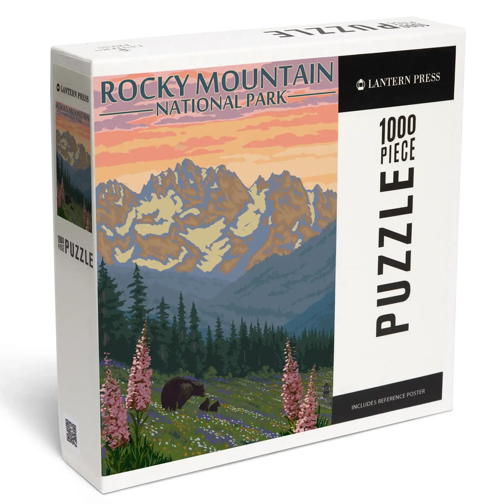 Rocky Mountain National Park, Colorado, Bear and Cubs with Flowers