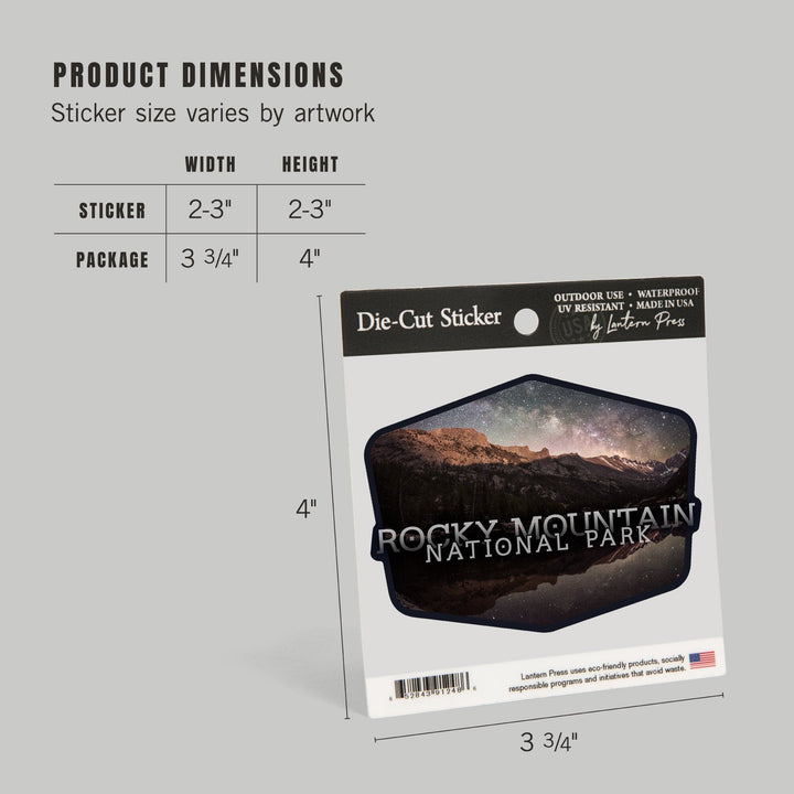Rocky Mountain National Park, Colorado, Contour, Vinyl Sticker Sticker Lantern Press 