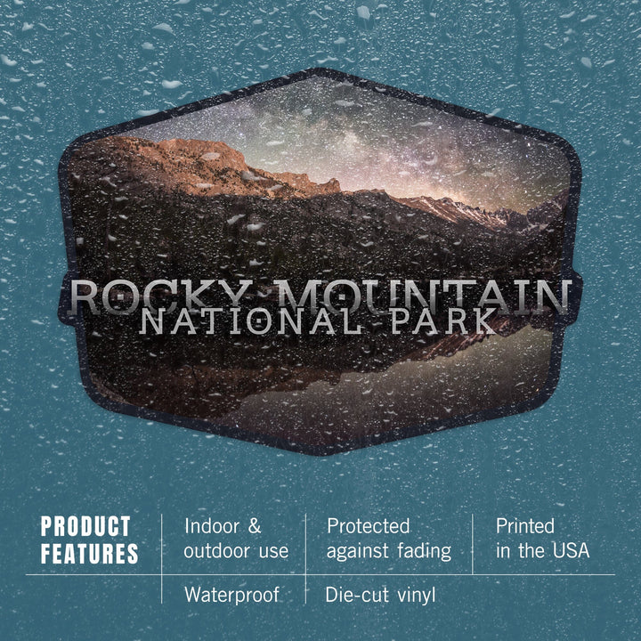 Rocky Mountain National Park, Colorado, Contour, Vinyl Sticker Sticker Lantern Press 