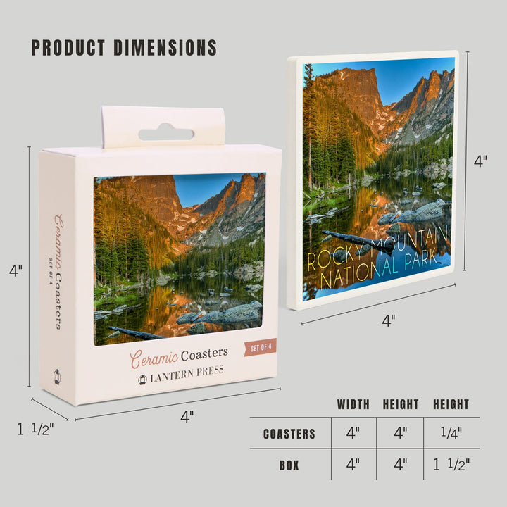 Rocky Mountain National Park, Colorado, Dream Lake Day, Coasters Coasters Lantern Press 