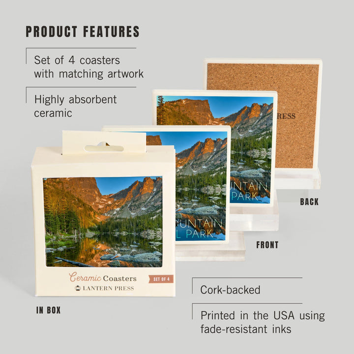 Rocky Mountain National Park, Colorado, Dream Lake Day, Coasters Coasters Lantern Press 
