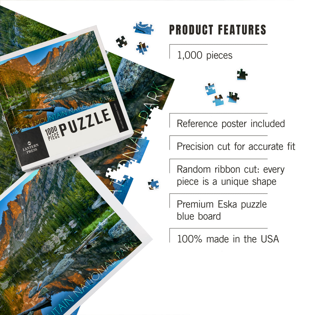 Rocky Mountain National Park, Colorado, Dream Lake Day, Jigsaw Puzzle Puzzle Lantern Press 