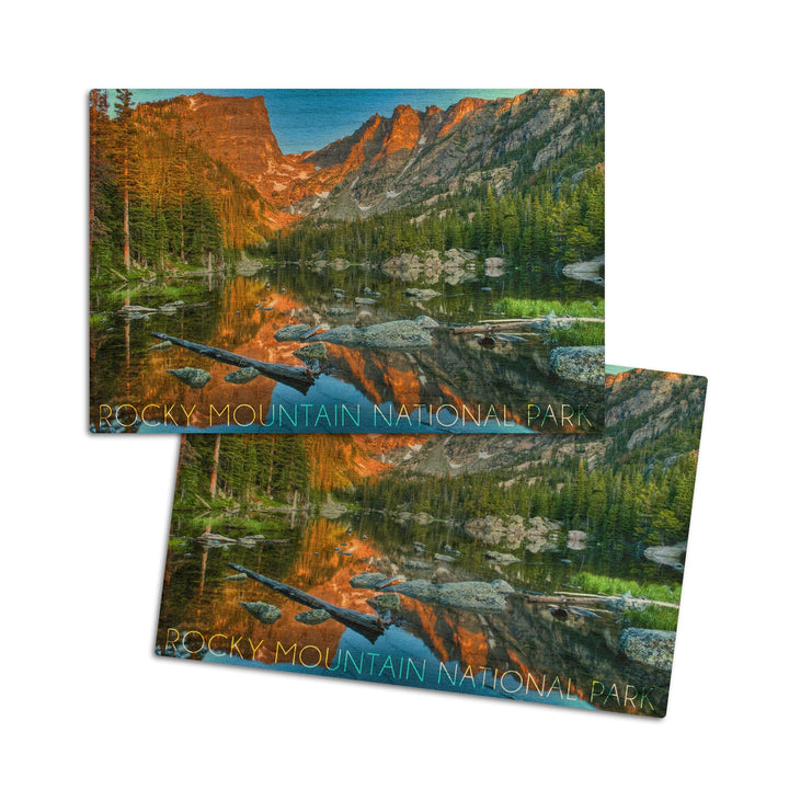 Rocky Mountain National Park, Colorado, Dream Lake Day, Lantern Press Photography, Wood Signs and Postcards Wood Lantern Press 4x6 Wood Postcard Set 
