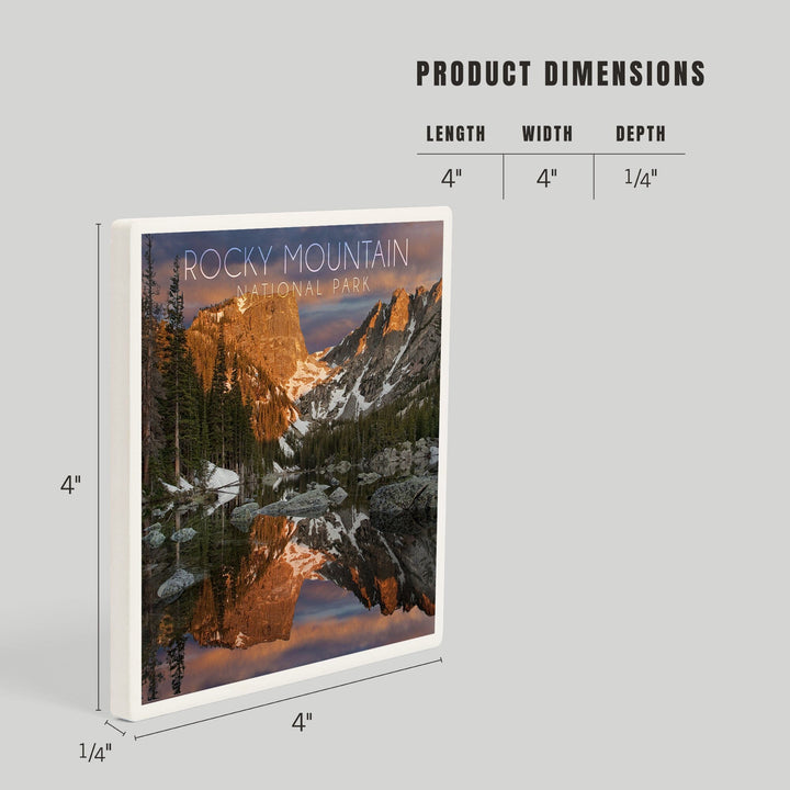 Rocky Mountain National Park, Colorado, Dream Lake Sunset, Coasters Coasters Lantern Press 