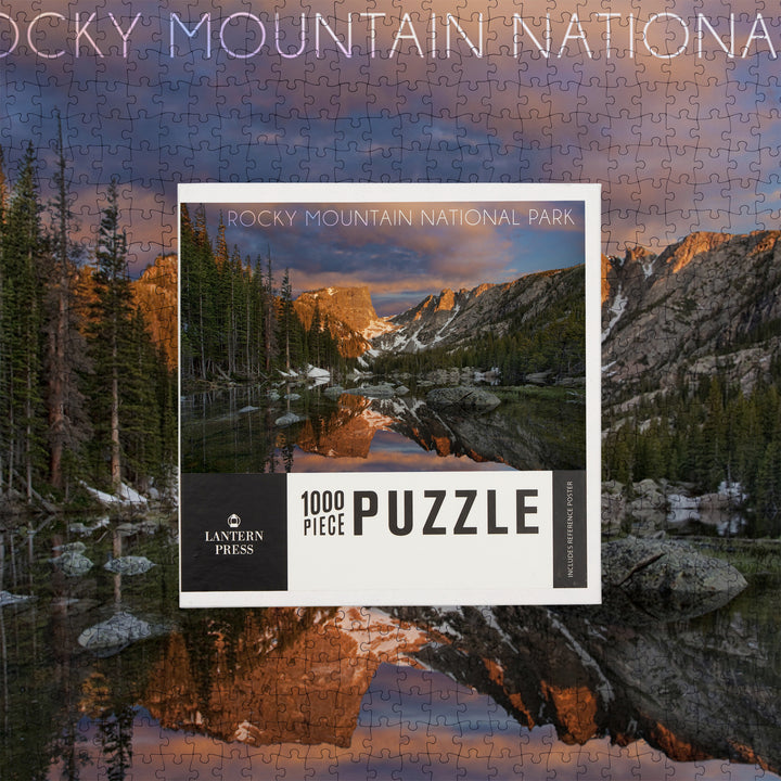 Rocky Mountain National Park, Colorado, Dream Lake Sunset, Jigsaw Puzzle Puzzle Lantern Press 