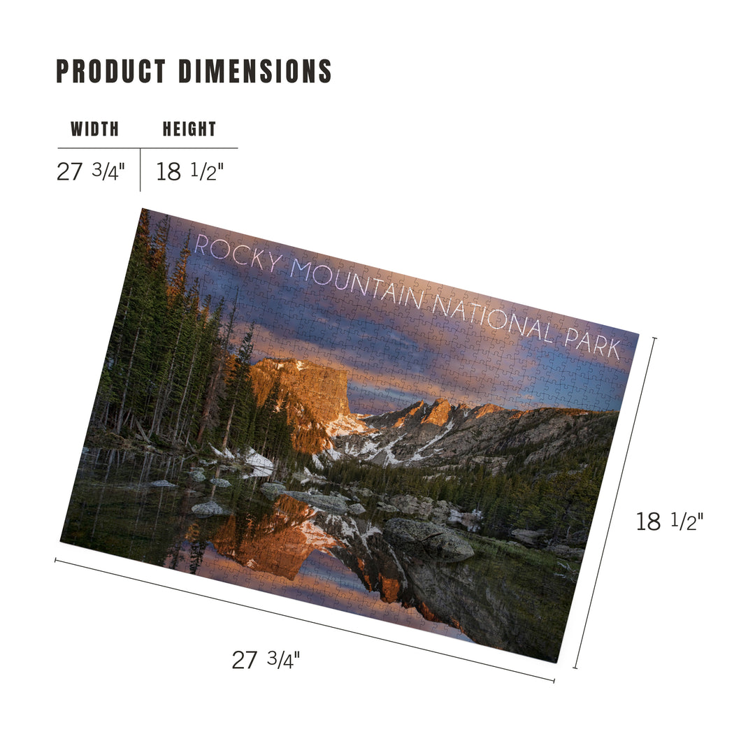 Rocky Mountain National Park, Colorado, Dream Lake Sunset, Jigsaw Puzzle Puzzle Lantern Press 