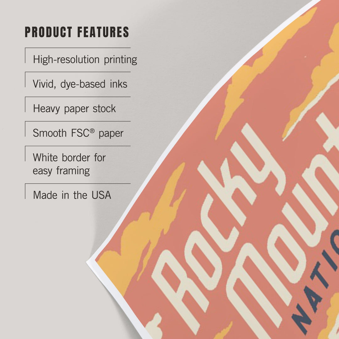 Rocky Mountain National Park, Colorado, Explorer Series, Art & Giclee Prints Art Lantern Press 