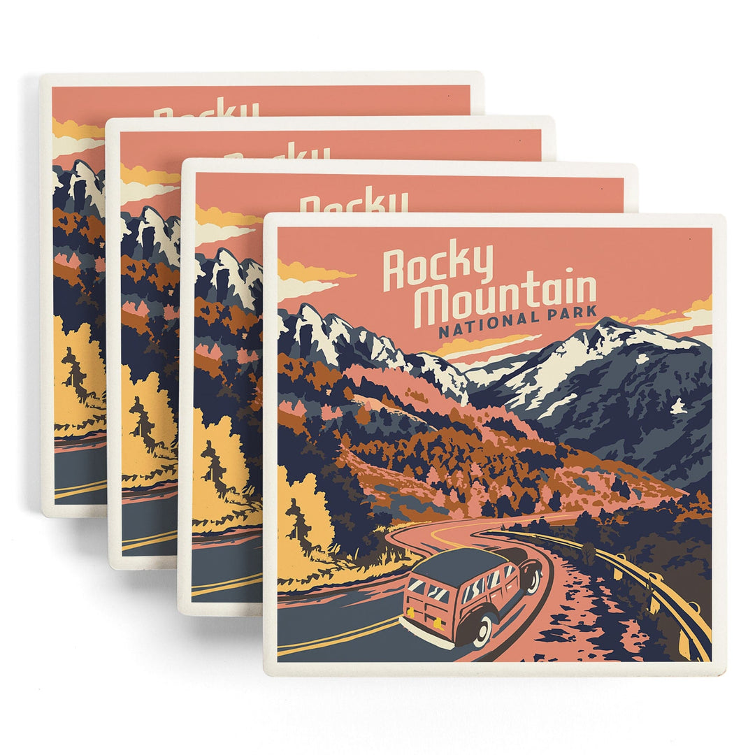 Rocky Mountain National Park, Colorado, Explorer Series, Coasters Coasters Lantern Press 