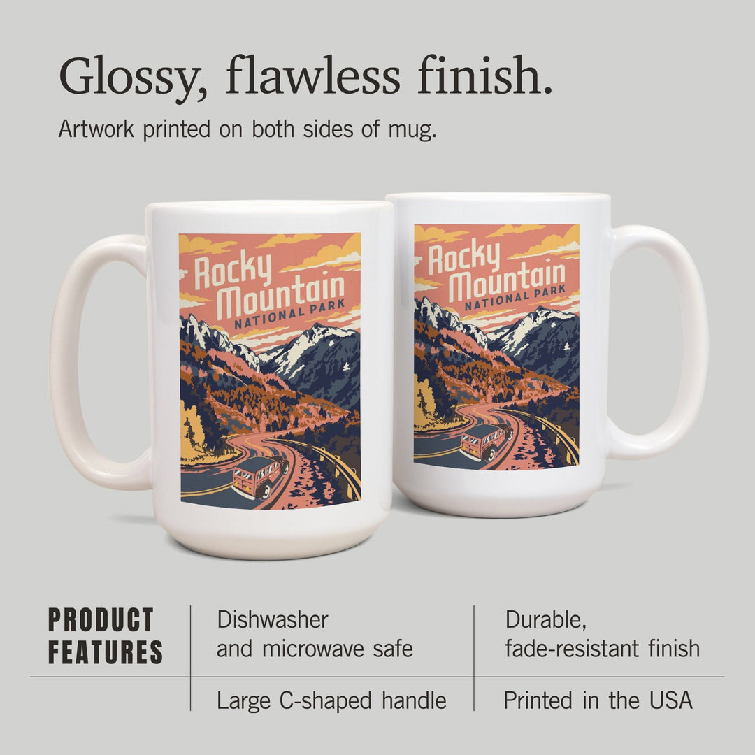 Rocky Mountain National Park, Colorado, Explorer Series, Lantern Press Artwork, Ceramic Mug Mugs Lantern Press 