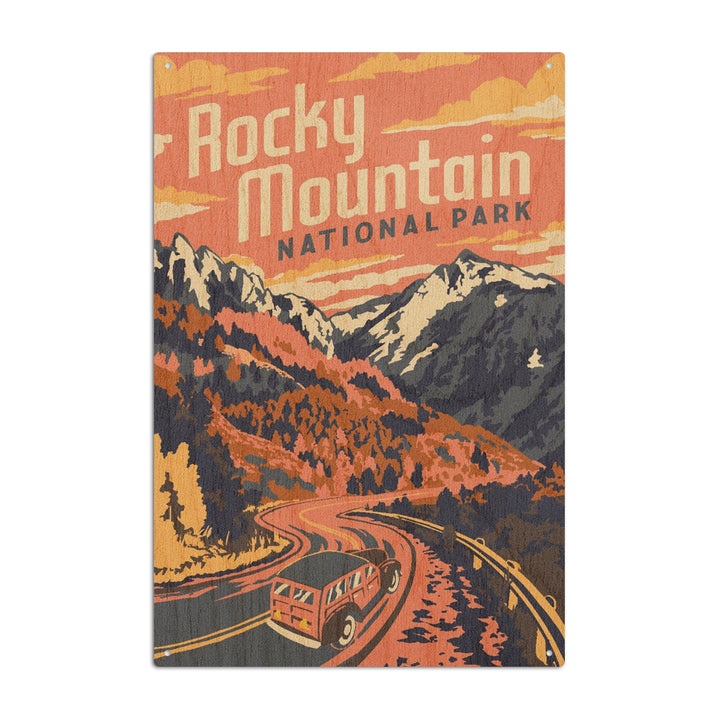 Rocky Mountain National Park, Colorado, Explorer Series, Lantern Press Artwork, Wood Signs and Postcards Wood Lantern Press 10 x 15 Wood Sign 
