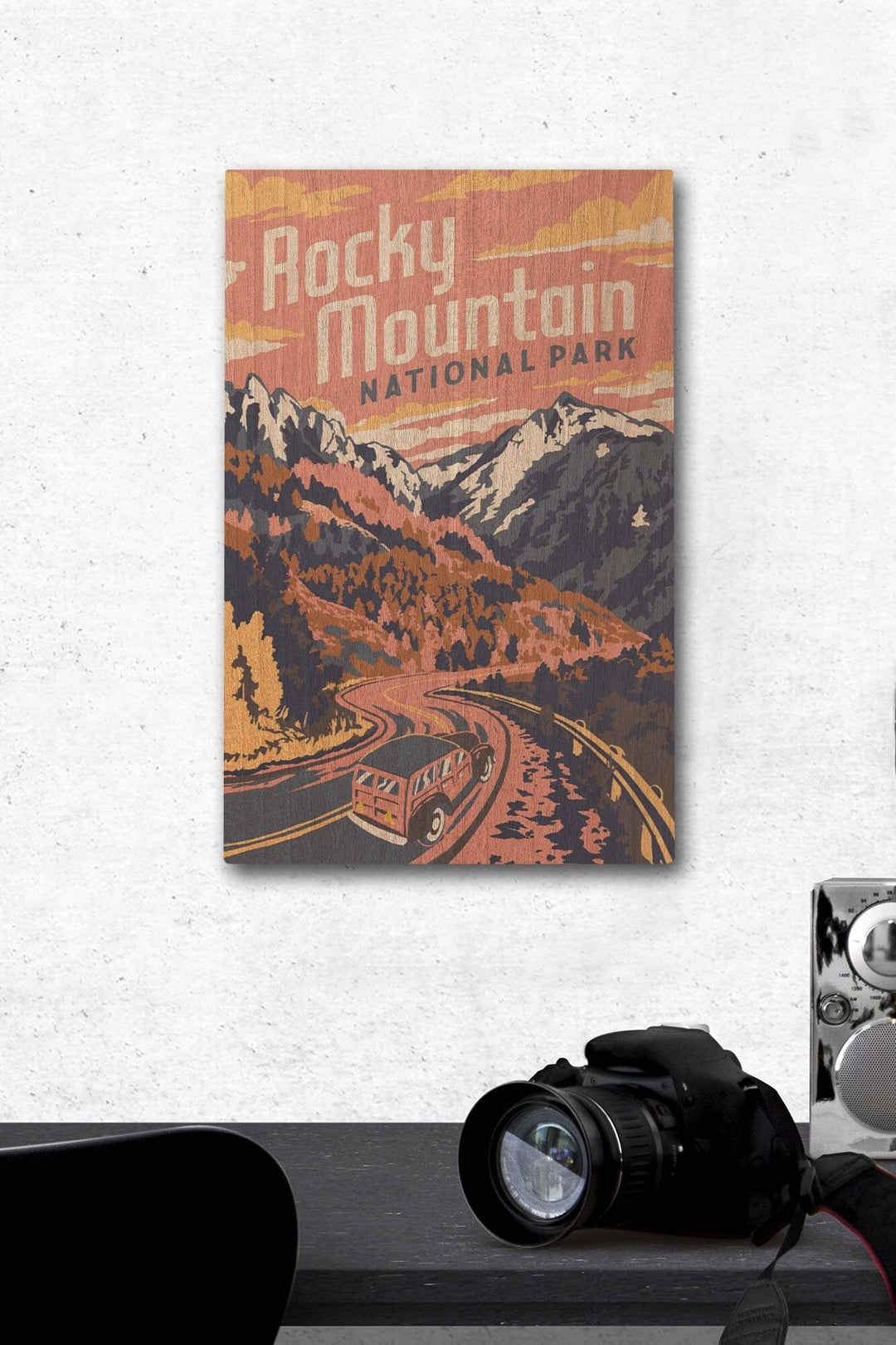 Rocky Mountain National Park, Colorado, Explorer Series, Lantern Press Artwork, Wood Signs and Postcards Wood Lantern Press 12 x 18 Wood Gallery Print 