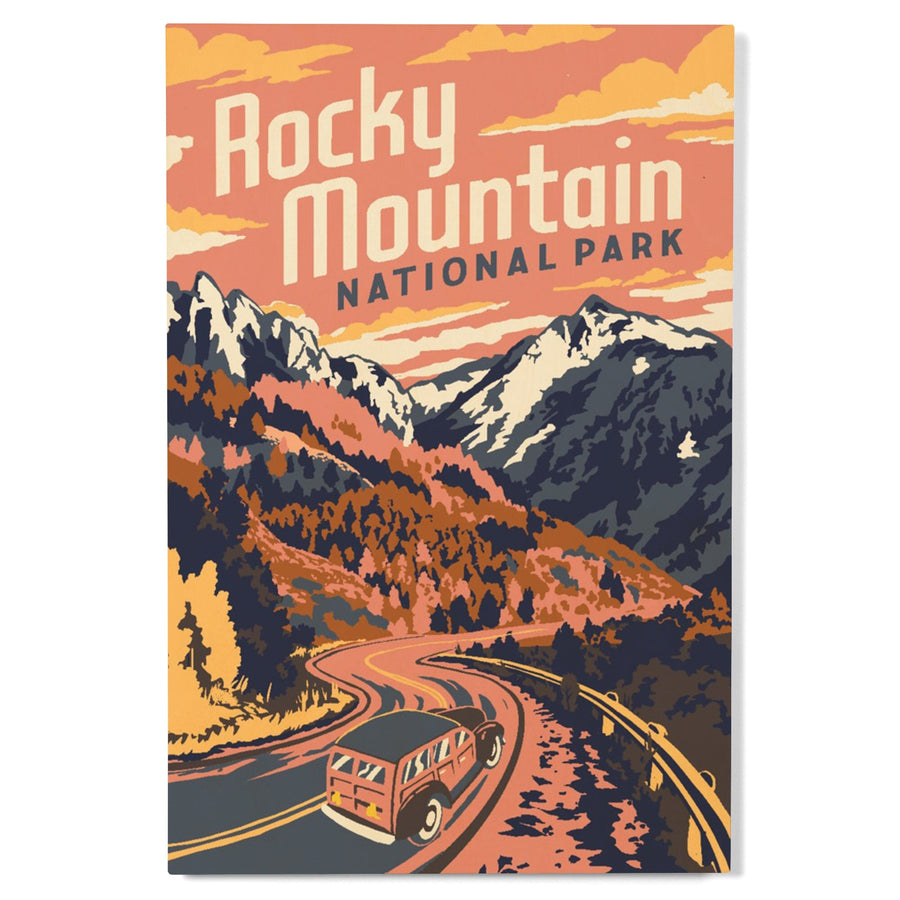 Rocky Mountain National Park, Colorado, Explorer Series, Lantern Press Artwork, Wood Signs and Postcards Wood Lantern Press 