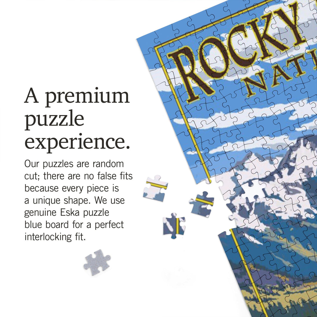 Rocky Mountain National Park, Colorado, Fall and Elk, Jigsaw Puzzle Puzzle Lantern Press 