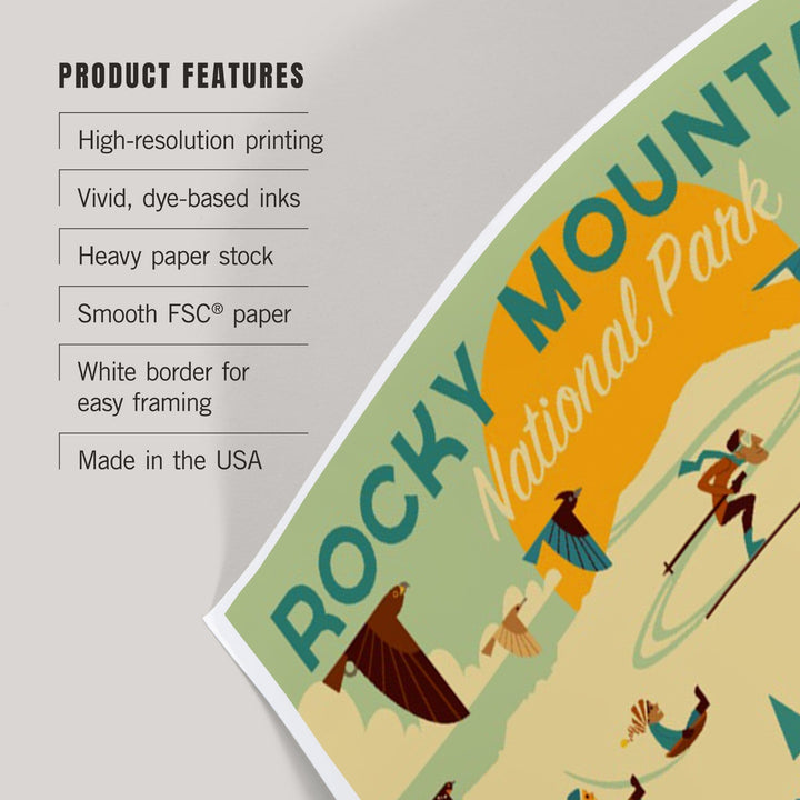 Rocky Mountain National Park, Colorado, Geometric National Park Series, Art & Giclee Prints Art Lantern Press 