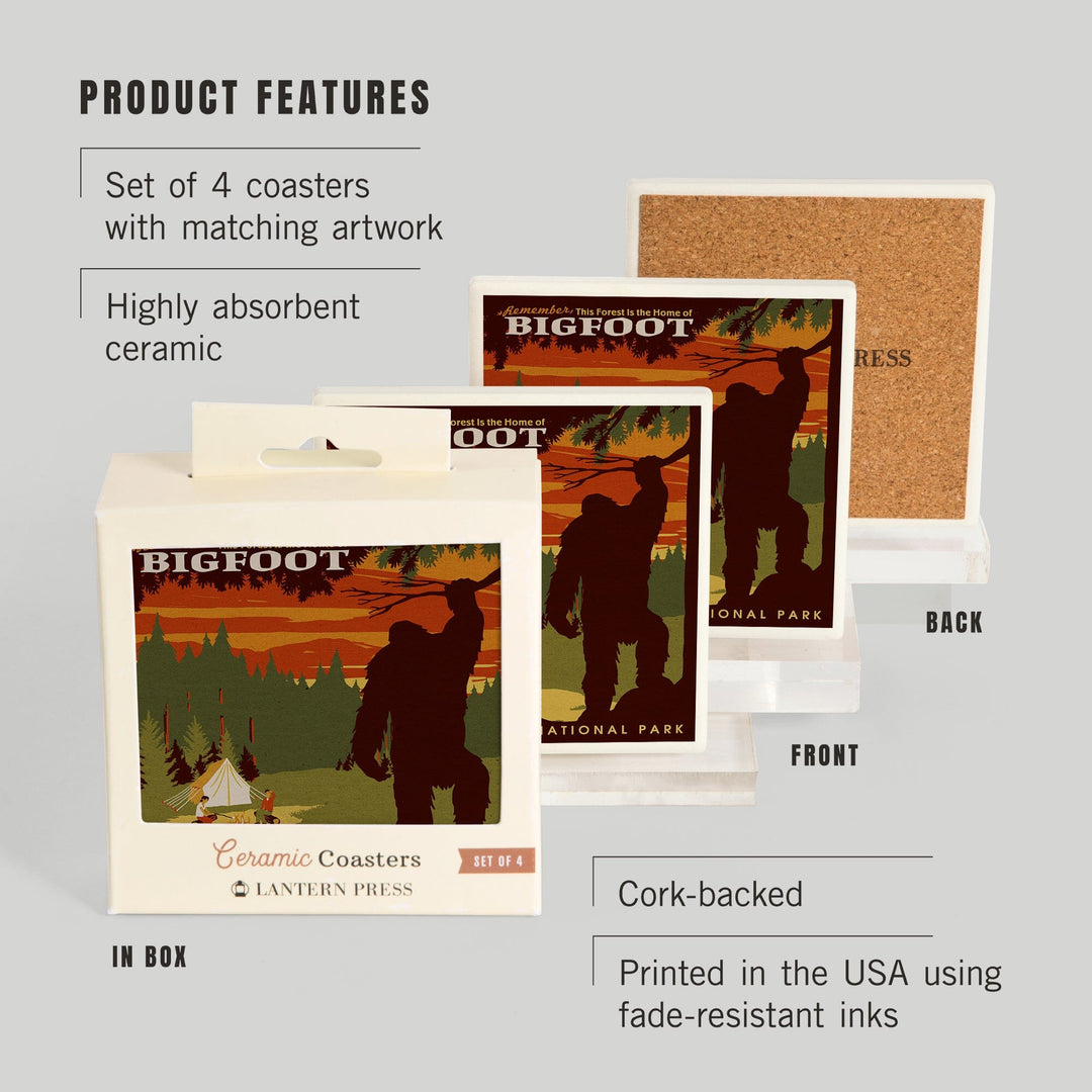 Rocky Mountain National Park, Colorado, Home of Bigfoot, Coasters Coasters Lantern Press 