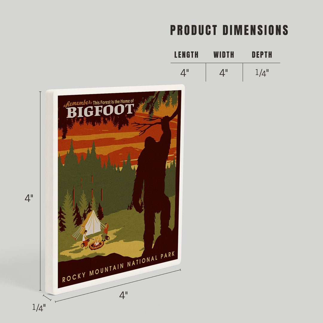 Rocky Mountain National Park, Colorado, Home of Bigfoot, Coasters Coasters Lantern Press 