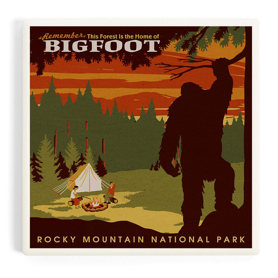 Rocky Mountain National Park, Colorado, Home of Bigfoot, Coasters Coasters Lantern Press 