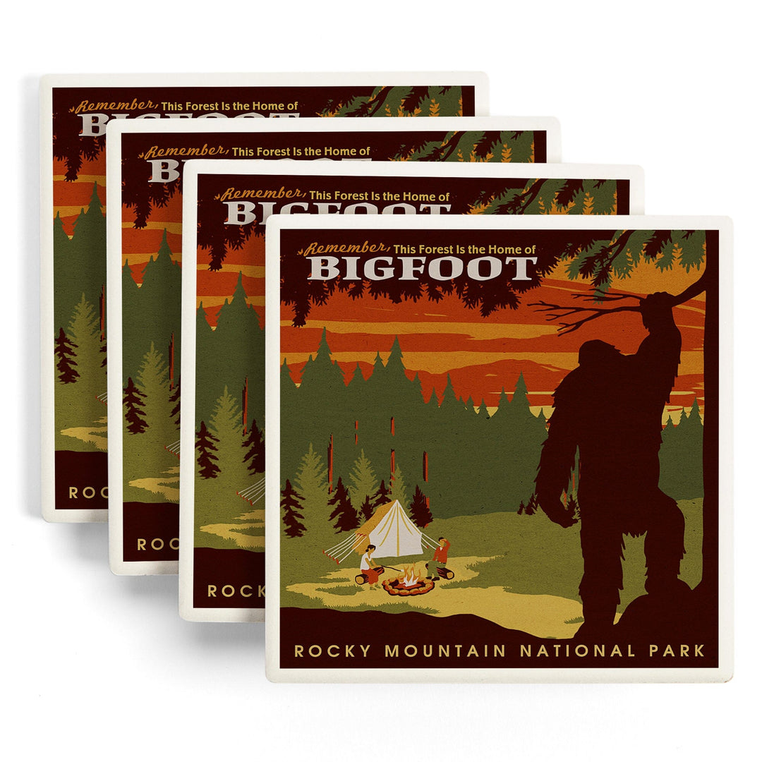 Rocky Mountain National Park, Colorado, Home of Bigfoot, Coasters Coasters Lantern Press 