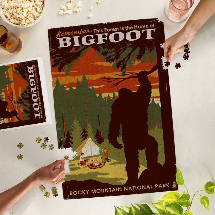 Rocky Mountain National Park, Colorado, Home of Bigfoot, Jigsaw Puzzle Puzzle Lantern Press 
