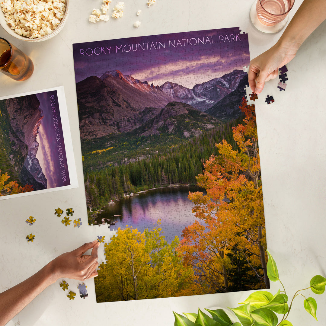 Rocky Mountain National Park, Colorado, Lake and Mountain, Jigsaw Puzzle Puzzle Lantern Press 