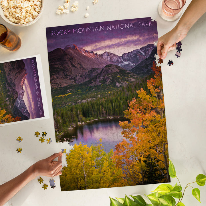 Rocky Mountain National Park, Colorado, Lake and Mountain, Jigsaw Puzzle Puzzle Lantern Press 