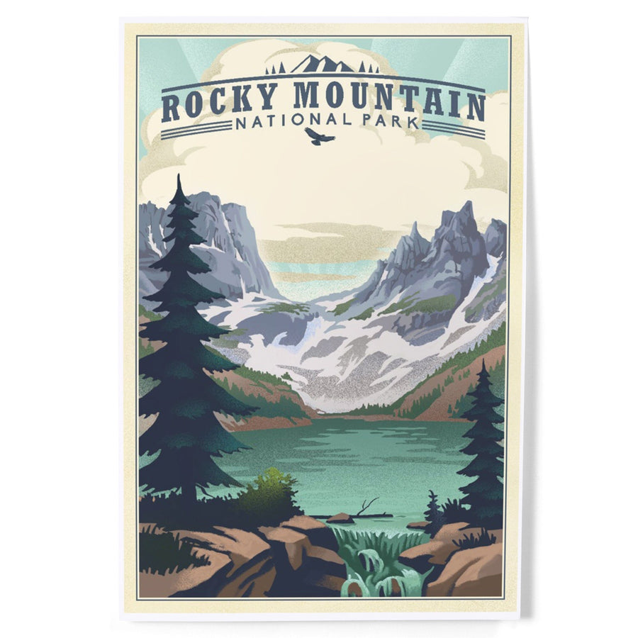 Rocky Mountain National Park, Colorado, Lake, Lithograph, Art & Giclee Prints Art Lantern Press 