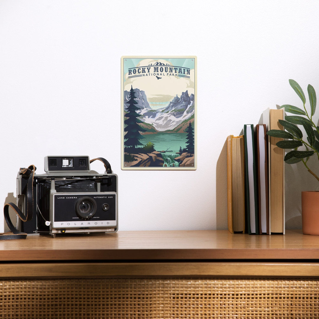 Rocky Mountain National Park, Colorado, Lake, Lithograph, Metal Signs Metal Lantern Press 