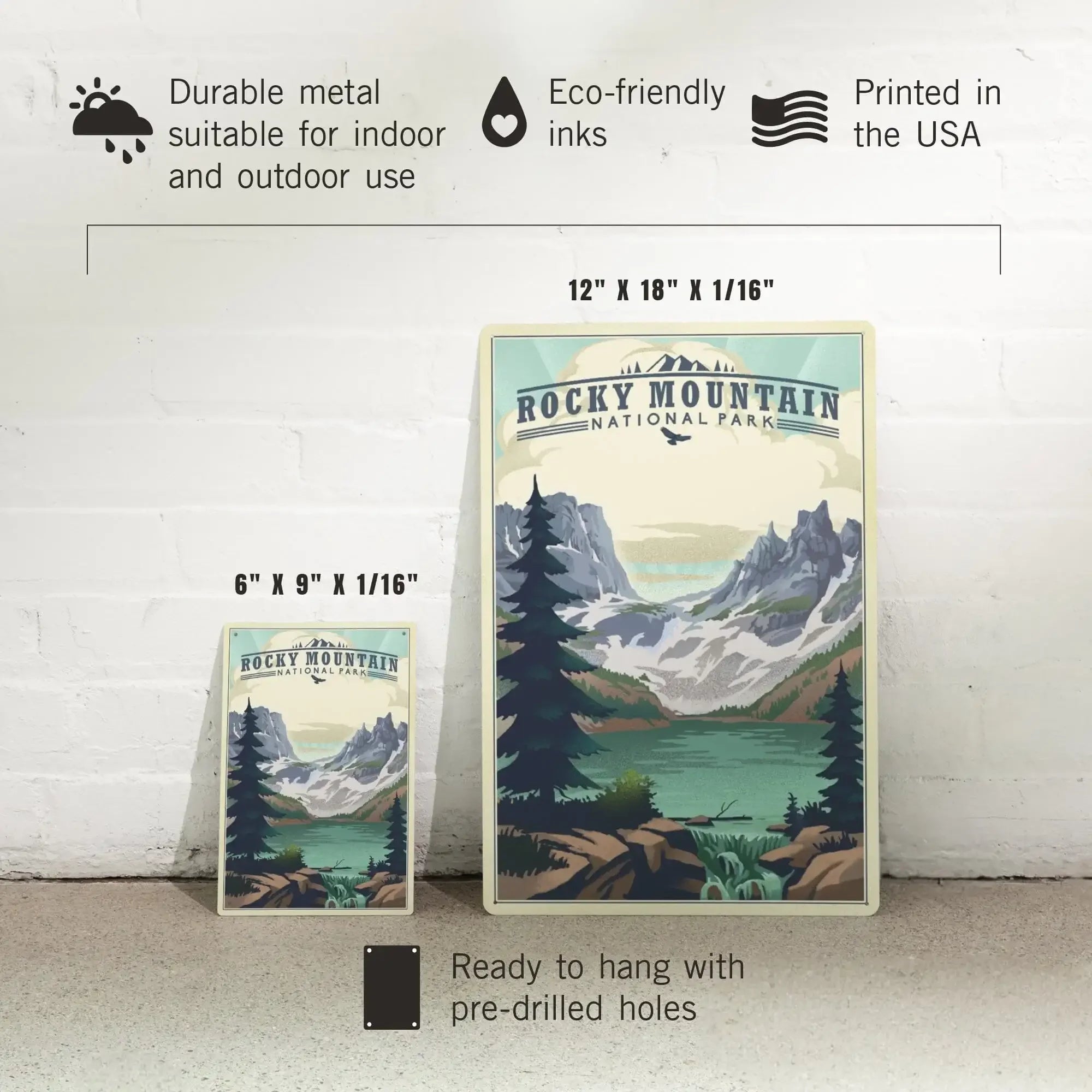 Rocky Mountain National Park, Colorado, Lake, Lithograph metal