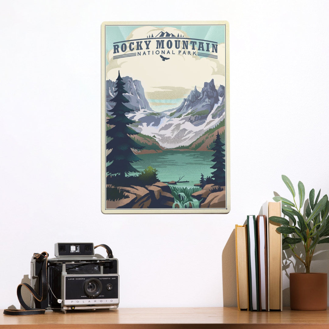 Rocky Mountain National Park, Colorado, Lake, Lithograph, Metal Signs Metal Lantern Press 