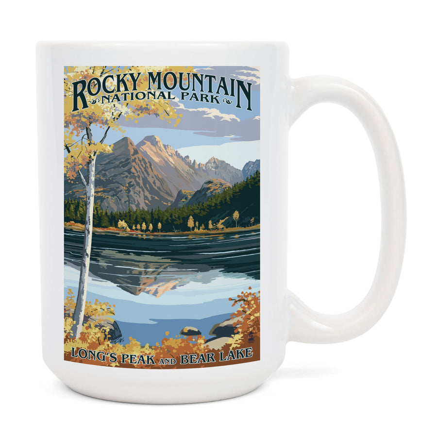 Rocky Mountain National Park, Colorado, Longs Peak and Bear Lake Fall, Ceramic Mug Mugs Lantern Press 