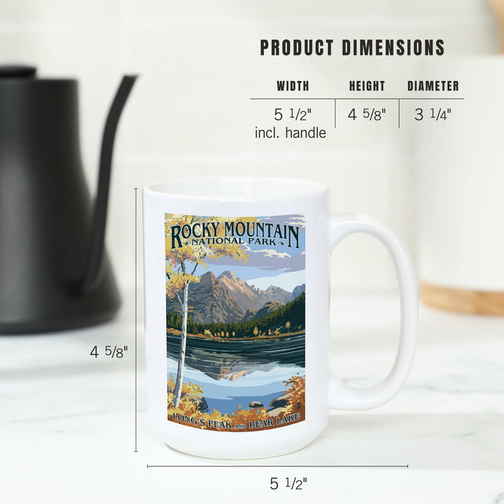 Rocky Mountain National Park, Colorado, Longs Peak and Bear Lake Fall, Ceramic Mug Mugs Lantern Press 