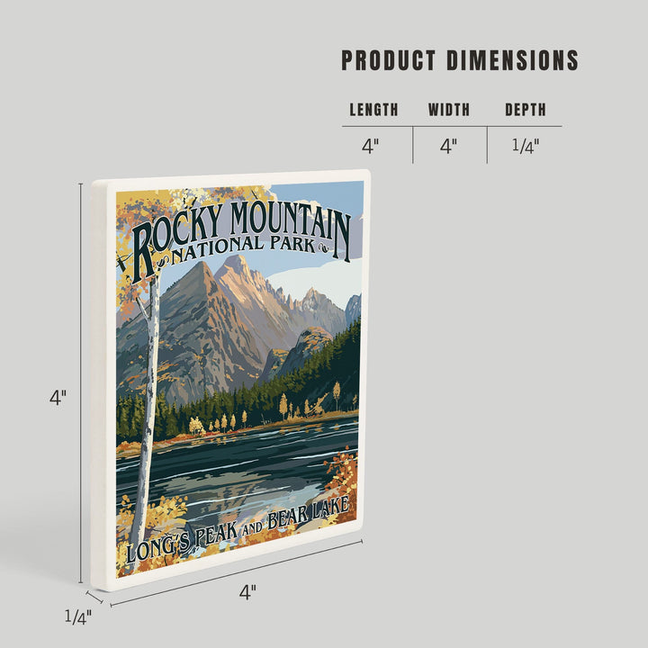 Rocky Mountain National Park, Colorado, Longs Peak and Bear Lake Fall, Coasters Coasters Lantern Press 