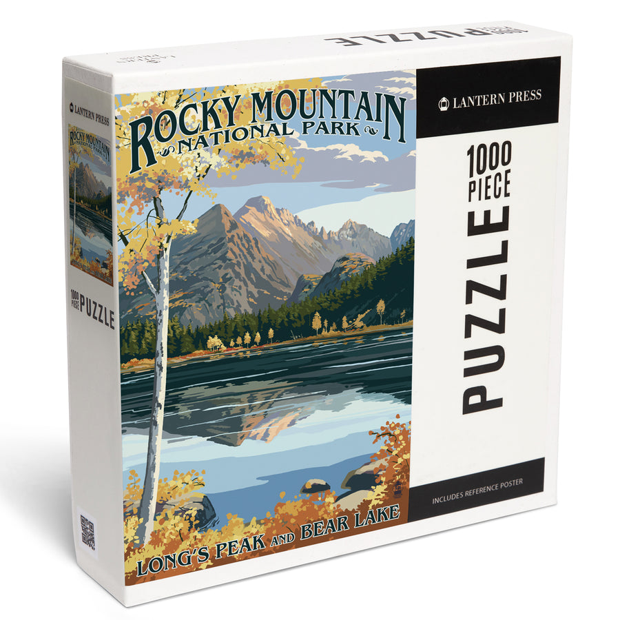 Rocky Mountain National Park, Colorado, Longs Peak and Bear Lake Fall, Jigsaw Puzzle Puzzle Lantern Press 