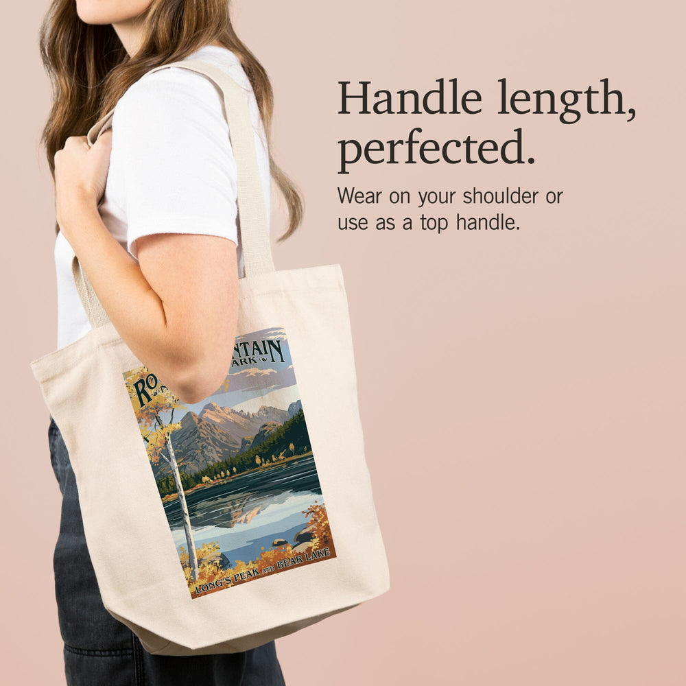 Rocky Mountain National Park, Colorado, Longs Peak and Bear Lake Fall, Tote Bag Totes Lantern Press 