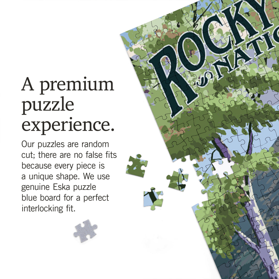 Rocky Mountain National Park, Colorado, Longs Peak and Bear Lake Summer, Jigsaw Puzzle Puzzle Lantern Press 