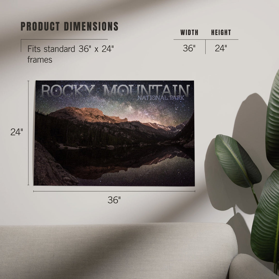 Rocky Mountain National Park, Colorado, Longs Peak and Milky Way, Art & Giclee Prints Art Lantern Press 