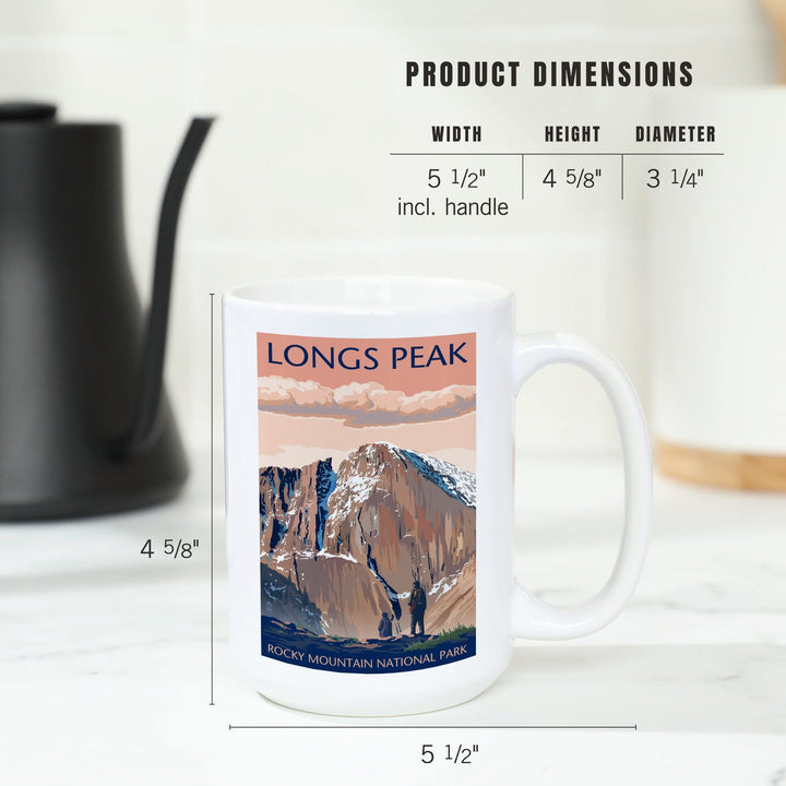 Rocky Mountain National Park, Colorado, Longs Peak, Lantern Press Artwork, Ceramic Mug Mugs Lantern Press 