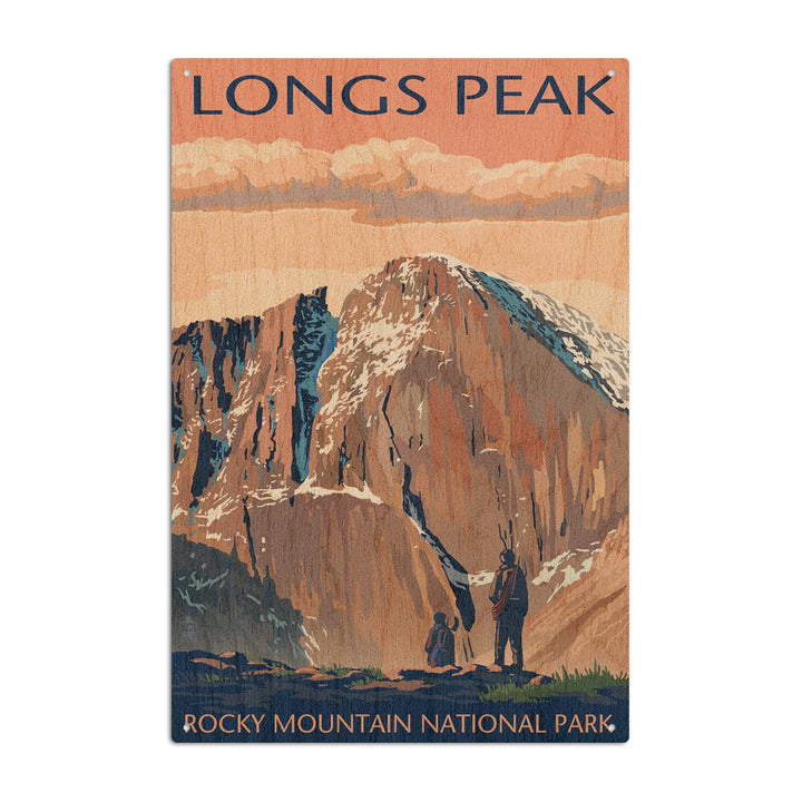Rocky Mountain National Park, Colorado, Longs Peak, Lantern Press Artwork, Wood Signs and Postcards Wood Lantern Press 10 x 15 Wood Sign 