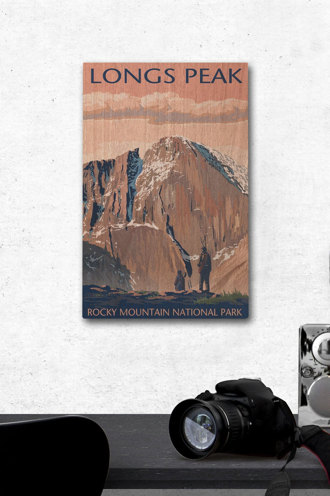Rocky Mountain National Park, Colorado, Longs Peak, Lantern Press Artwork, Wood Signs and Postcards Wood Lantern Press 12 x 18 Wood Gallery Print 