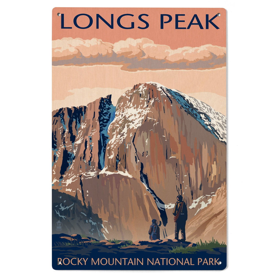 Rocky Mountain National Park, Colorado, Longs Peak, Lantern Press Artwork, Wood Signs and Postcards Wood Lantern Press 