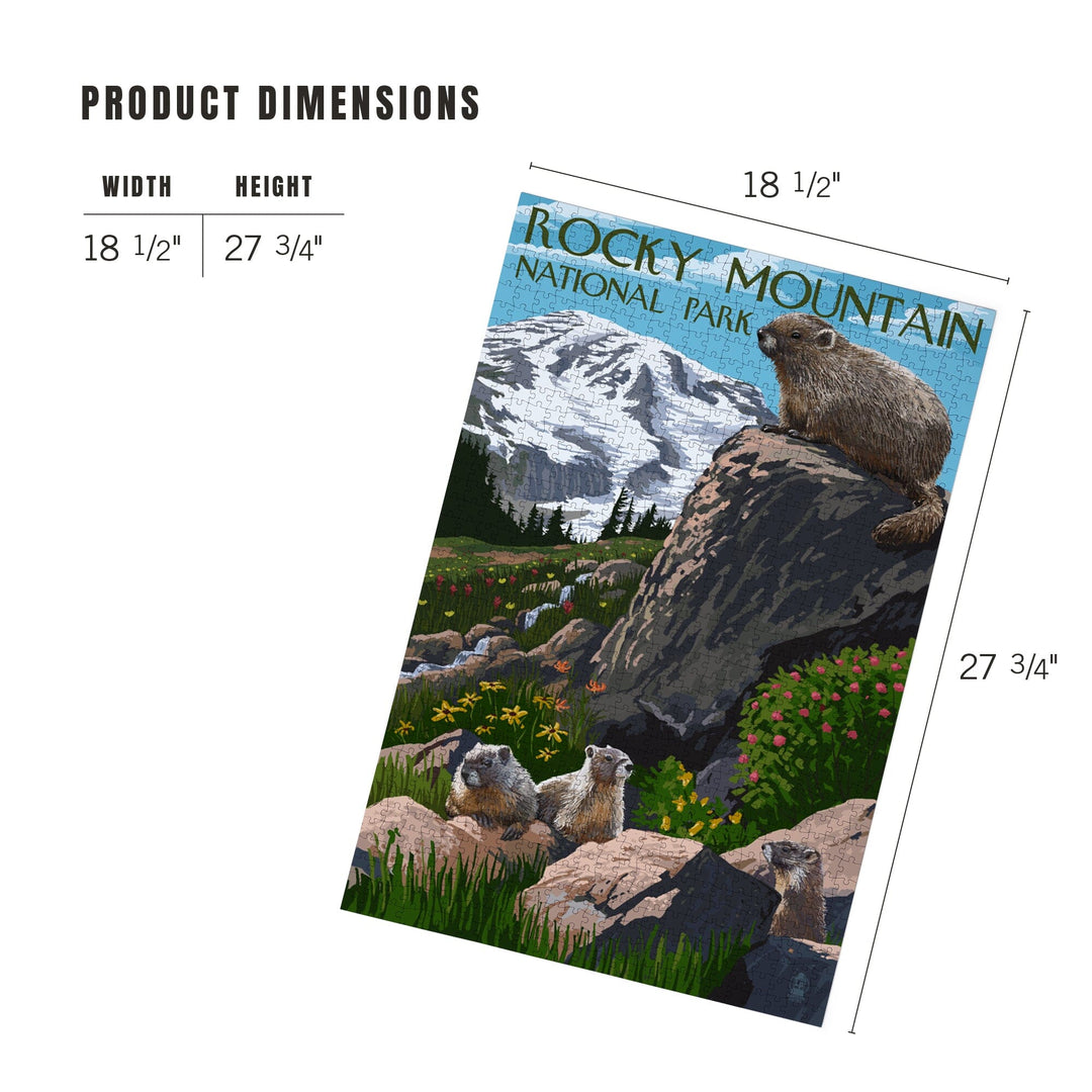 Rocky Mountain National Park, Colorado, Marmots, Jigsaw Puzzle Puzzle Lantern Press 