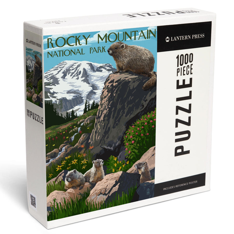 Rocky Mountain National Park, Colorado, Marmots, Jigsaw Puzzle Puzzle Lantern Press 