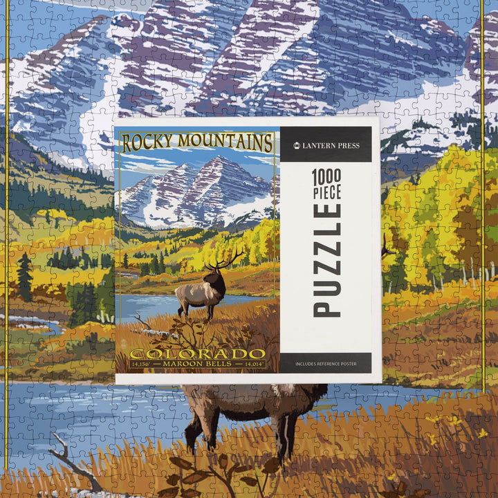 Rocky Mountain National Park, Colorado, Maroon Bells, Jigsaw Puzzle Puzzle Lantern Press 