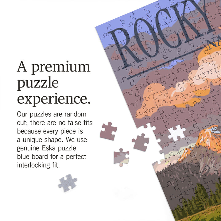 Rocky Mountain National Park, Colorado, Moose and Meadow, Jigsaw Puzzle Puzzle Lantern Press 