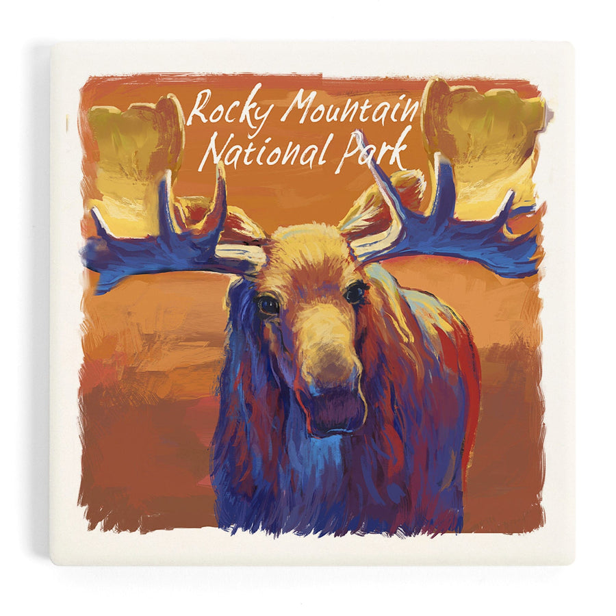 Rocky Mountain National Park, Colorado, Moose, Vivid, Coasters Coasters Lantern Press 