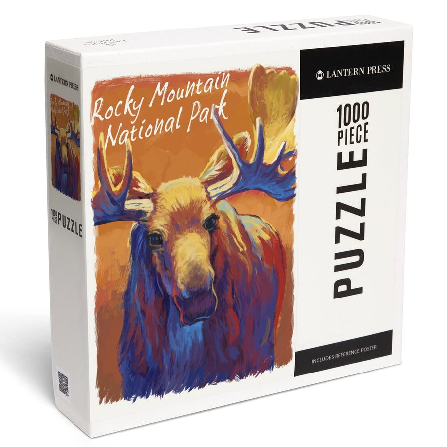 Rocky Mountain National Park, Colorado, Moose, Vivid, Jigsaw Puzzle Puzzle Lantern Press 