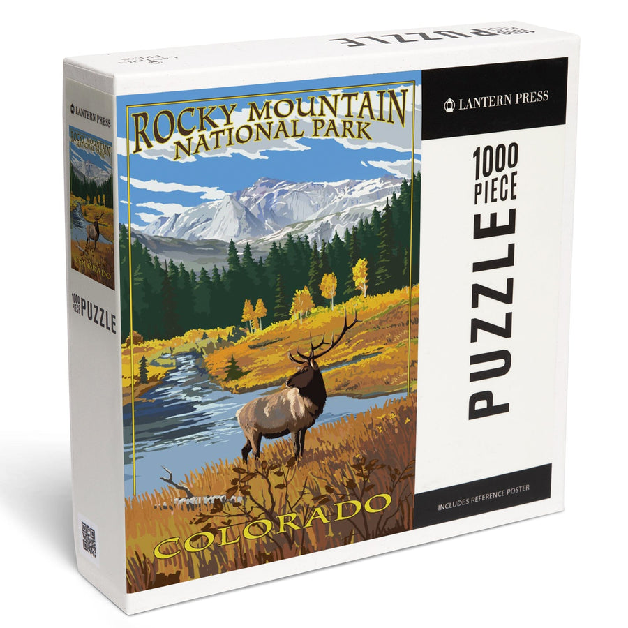 Rocky Mountain National Park, Colorado, Mummy Range, Elk, Jigsaw Puzzle Puzzle Lantern Press 