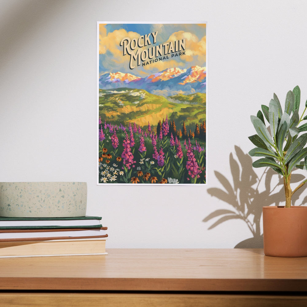 Rocky Mountain National Park, Colorado, Oil Painting National Park Series, Art & Giclee Prints Art Lantern Press 