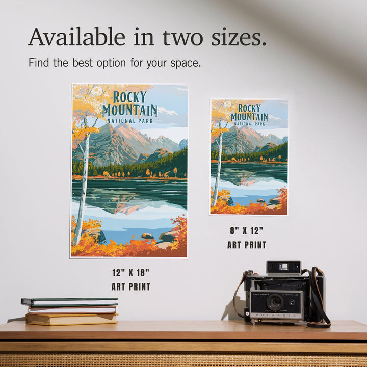 Rocky Mountain National Park, Colorado, Painterly National Park Series, Art & Giclee Prints Art Lantern Press 